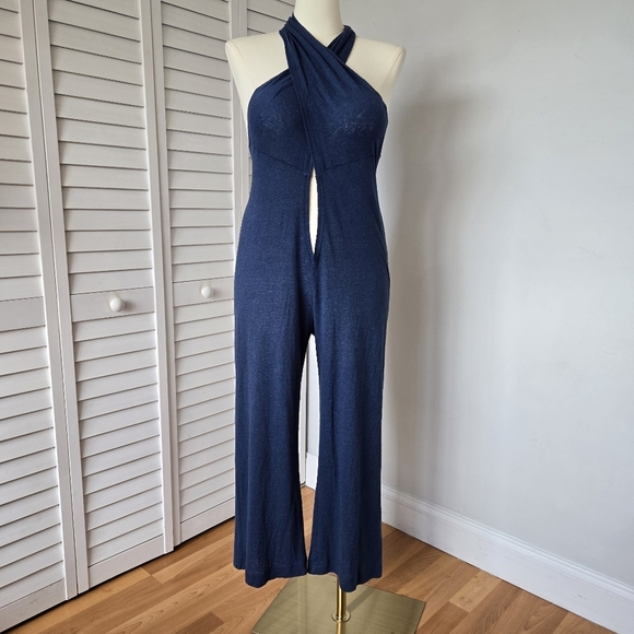 Free People Beach Linen Convertible Jumpsuit Women's S Summer Vacation Hippie